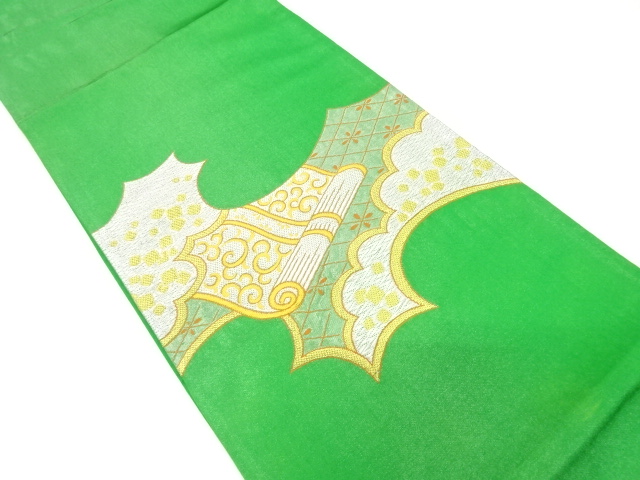 JAPANESE KIMONO / ANTIQUE FUKURO OBI / SILK / WOVEN CLOUD